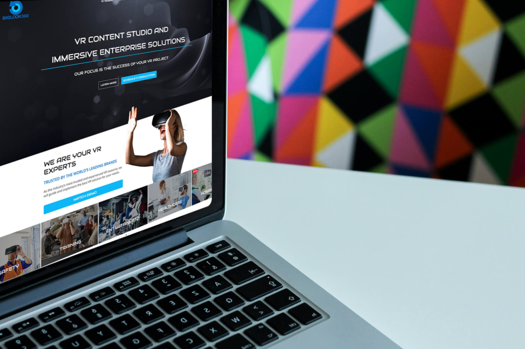 Responsive BigLook 360 Elementor website displayed on desktop, laptop, and mobile screens.